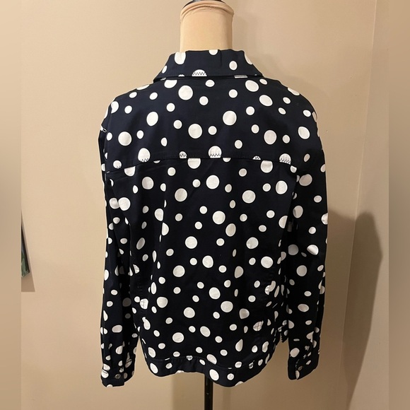 C&B Polka Dot Women's Jacket - Dark Navy and White, size L - Picture 2 of 9